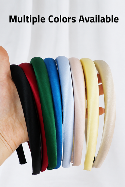 Glossy mulberry silk headband lifestyle image