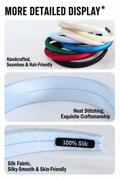 Glossy mulberry silk headband lifestyle image
