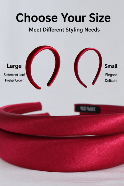 Glossy mulberry silk headband lifestyle image
