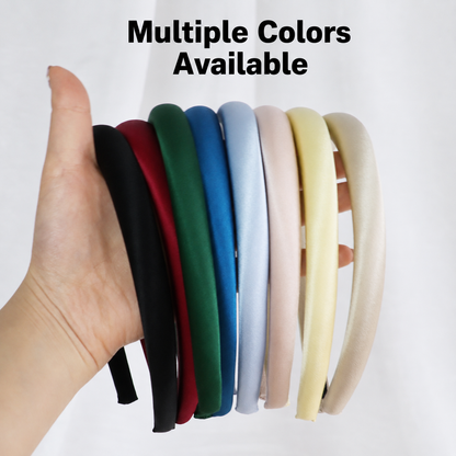 Glossy mulberry silk headband lifestyle image