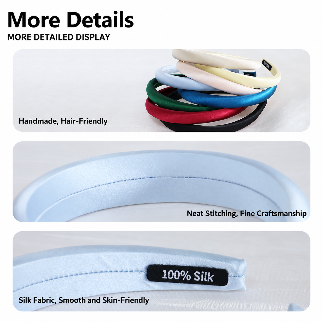 Glossy mulberry silk headband lifestyle image