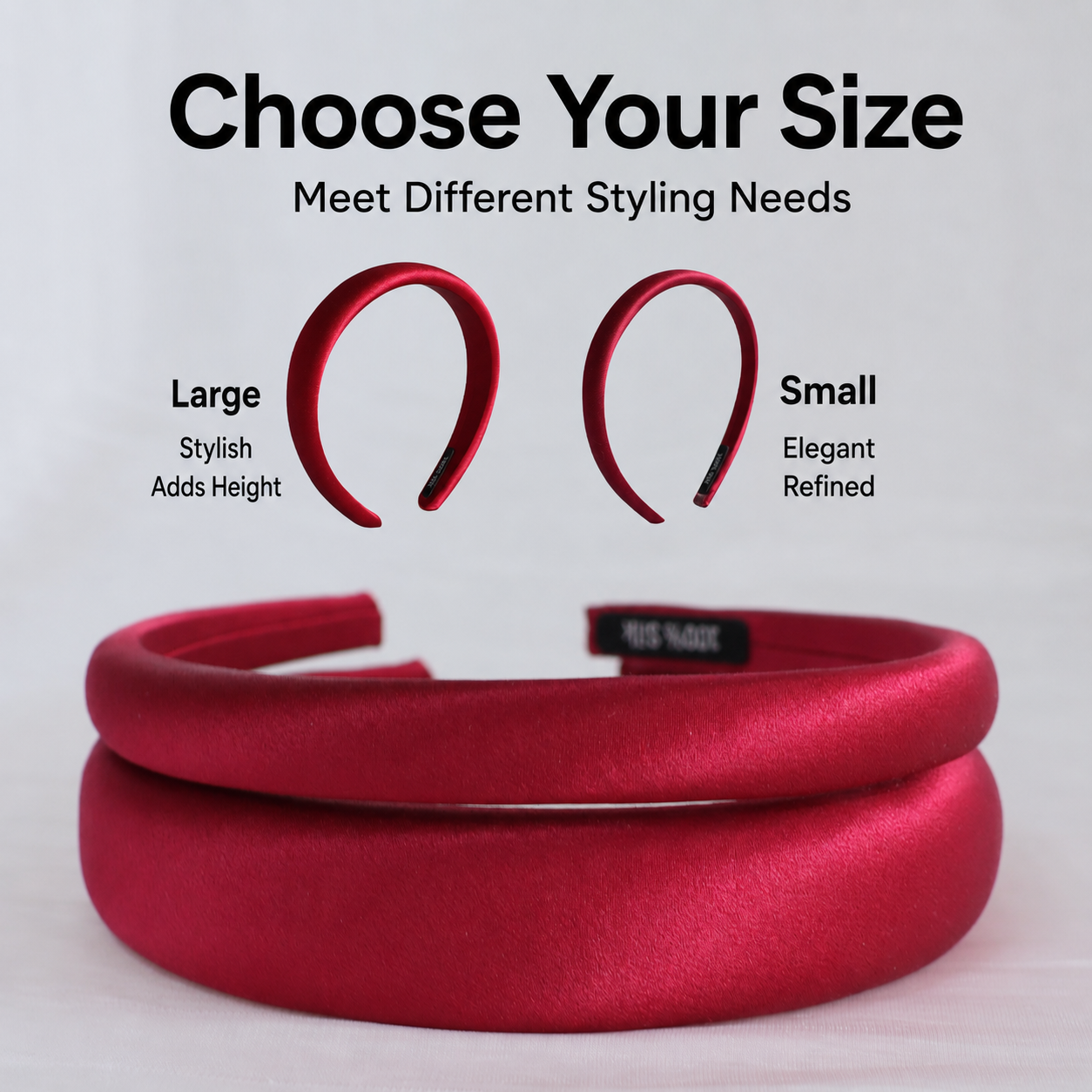 Glossy mulberry silk headband lifestyle image
