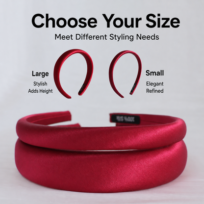 Glossy mulberry silk headband lifestyle image
