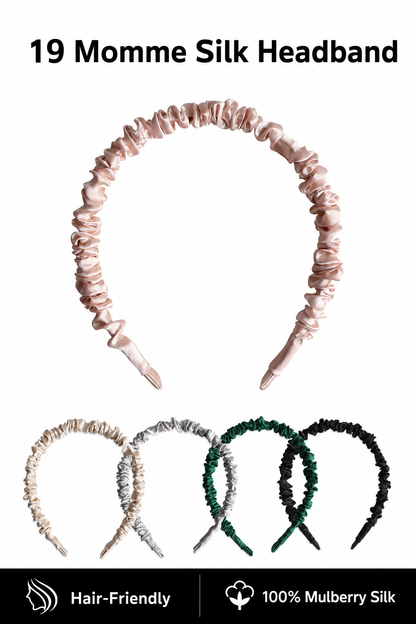 OCRUSH ruched mulberry silk headband lifestyle visual