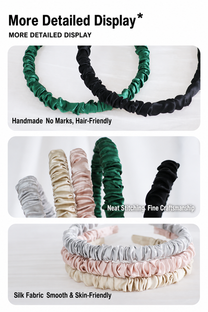 OCRUSH ruched mulberry silk headband lifestyle visual