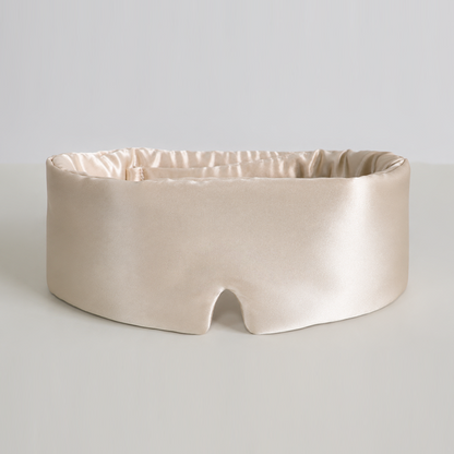 OCRUSH Full Coverage Mulberry Silk Sleep Mask Light Champagne