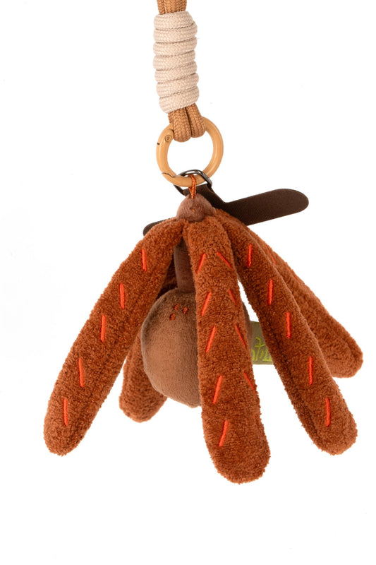 Orange tropical leaf plush keychain