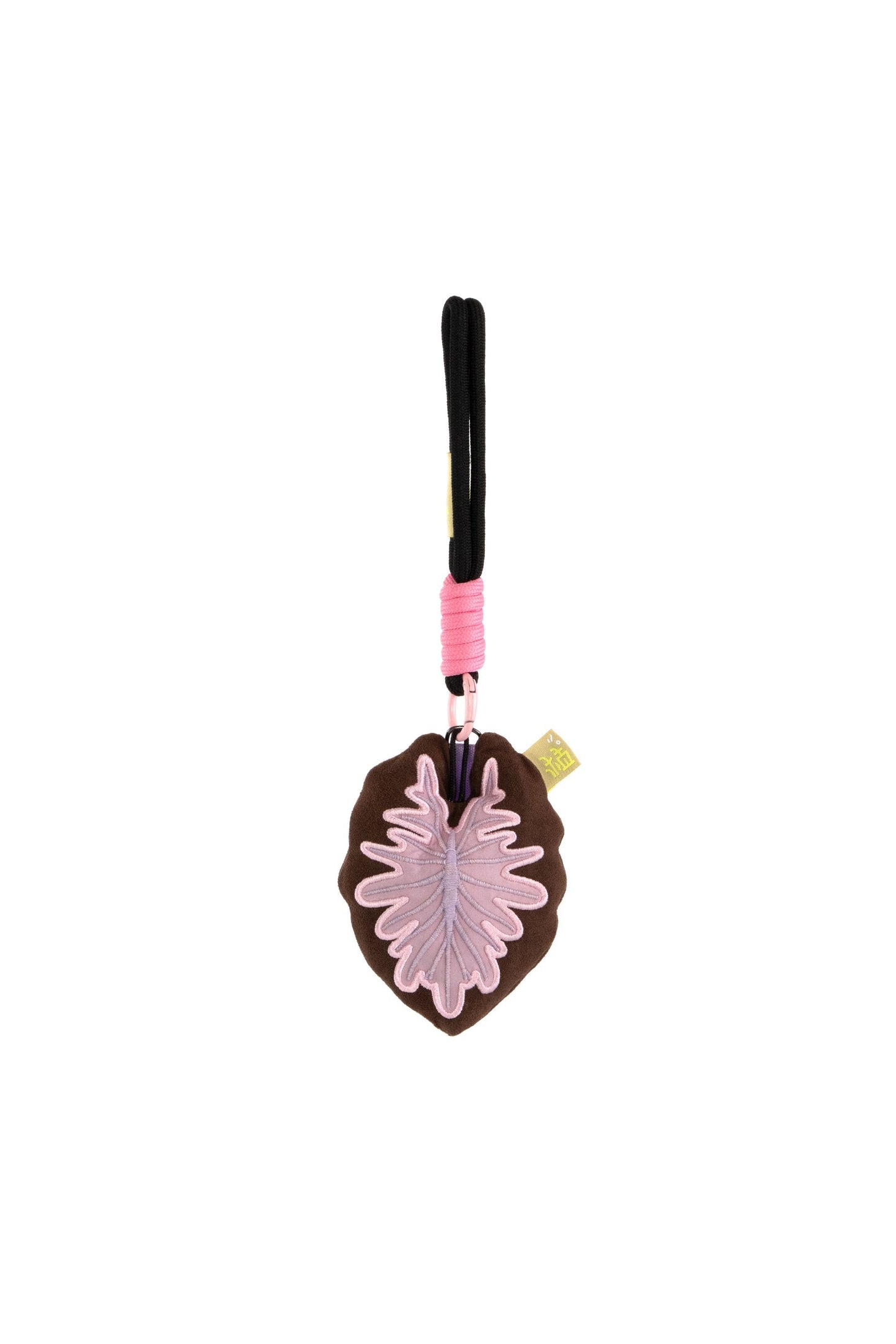 Purple caladium leaf plush keychain